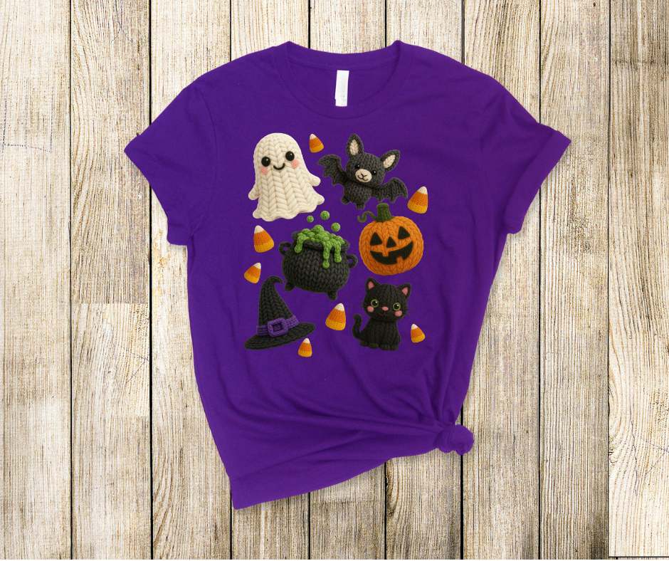 Halloween Things Faux Yarn- DTF Transer Print- Ready To Press