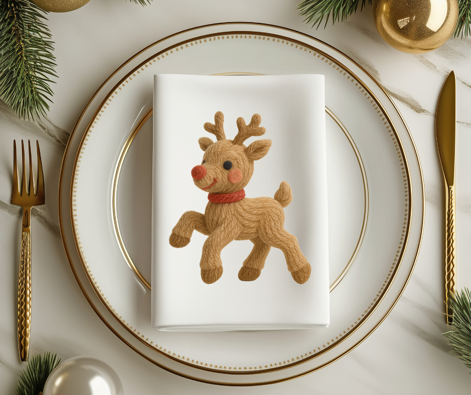 Rudolph-Faux Yarn-DTF Transfer Print(Only) Ready To Press