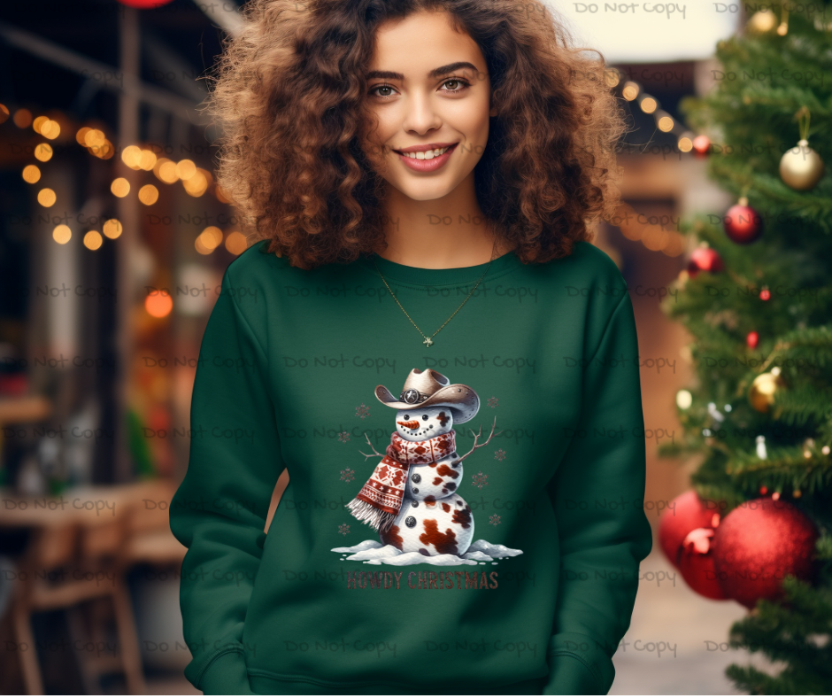Howdy Snowman DTF Transfer Print- Ready To Press