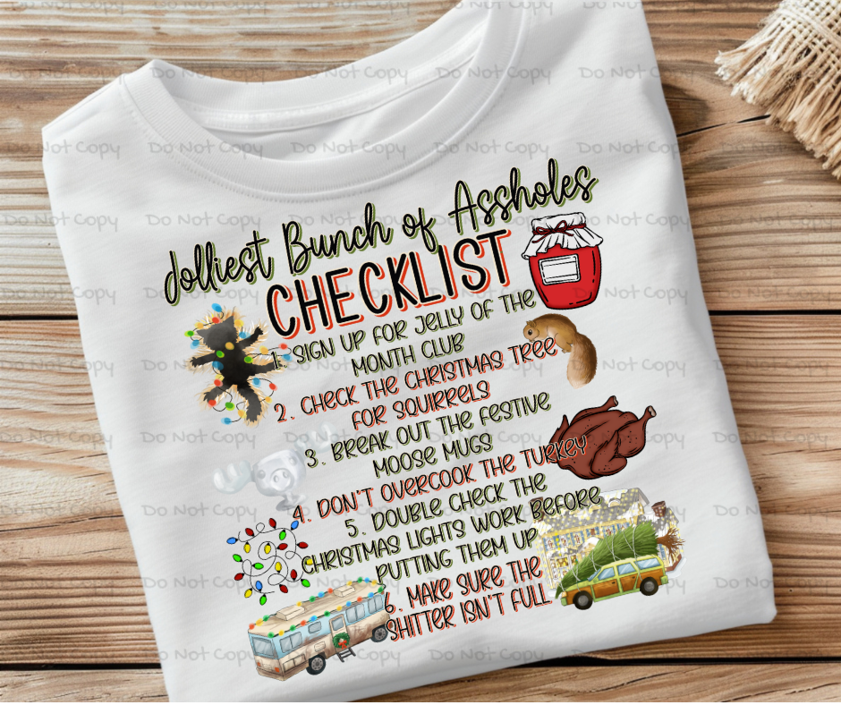 Jolliest Bunch Of Assholes-Christmas DTF Transfer Print- Ready To Press