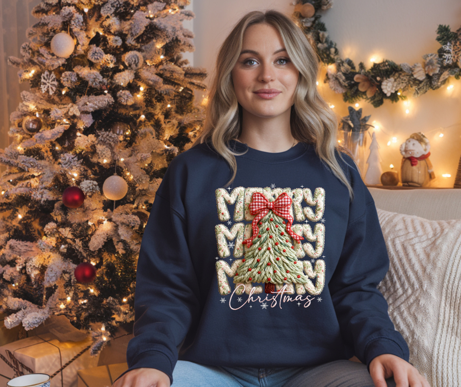 Merry Christmas Latch Hook Yarn Crochet Preppy Christmas Bos- Christmas DTF Transfer Print- Ready To Press (Copy)