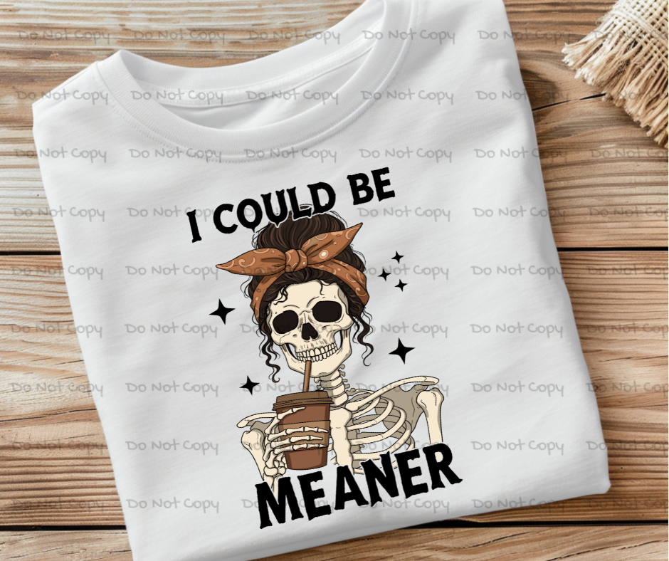I Could Be Meaner- DTF Transfer Print Ready To Press