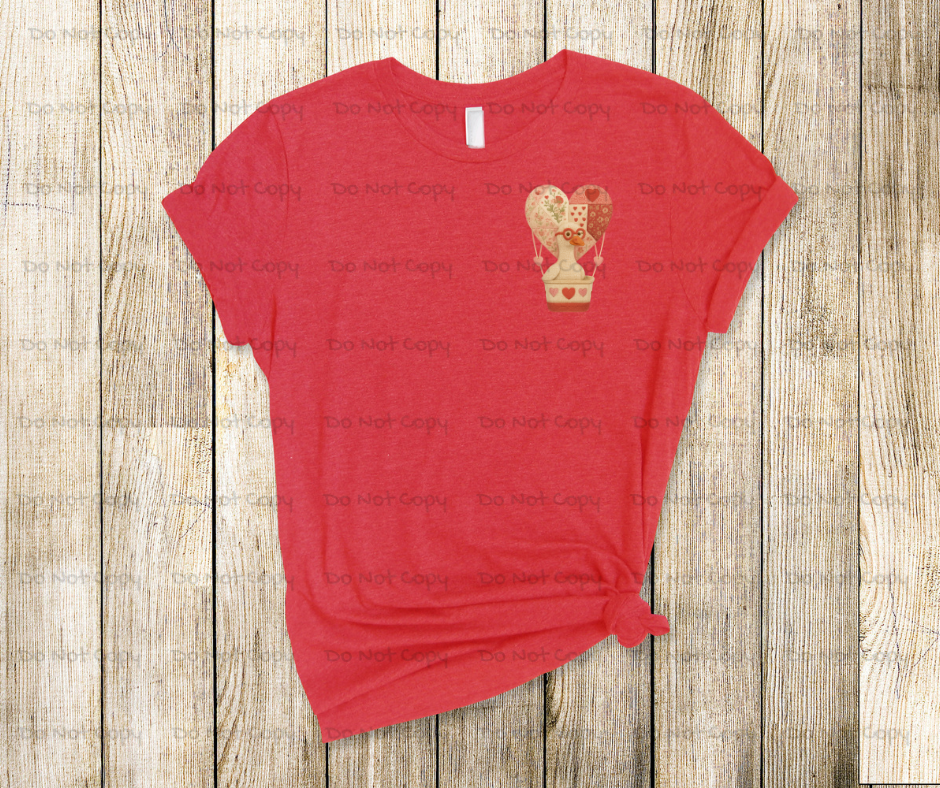 Goose Love Airballon -Goose Valentines Day DTF Transfer Prints- Ready To Press