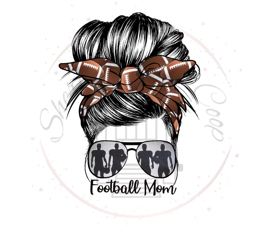Football Mom With Bow DTF Transfer Print(Only) Ready To Press