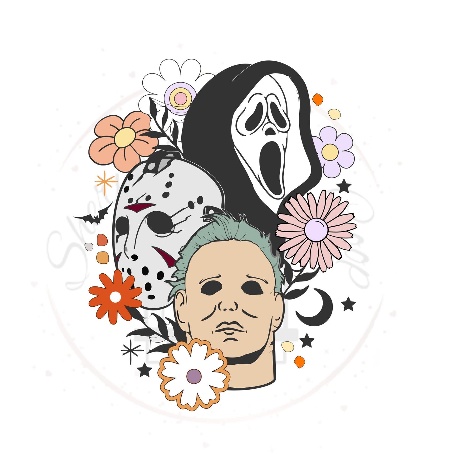 Retro Horror Movie Characters DTF Transfer Print(Only) Ready To Press