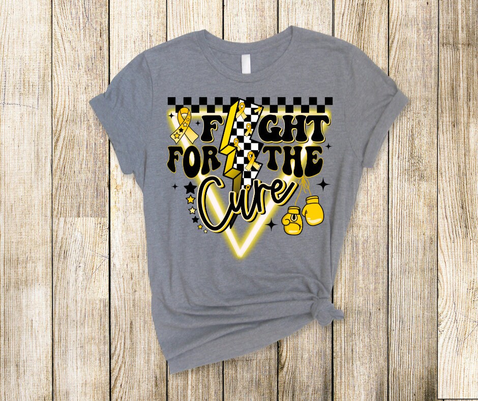Fight For The Cure Gloves Childhood Cancer Awareness DTF Transfer Print (Only)