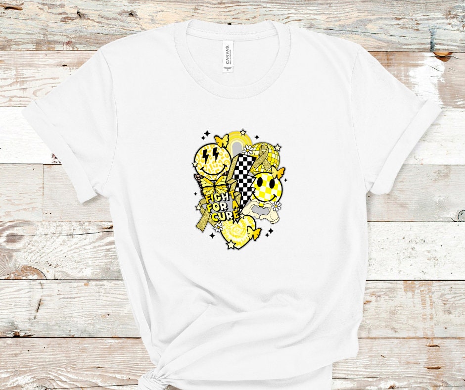 Fight For A Cure Butterfly Childhood Cancer Awareness DTF Transfer Print(Only) Ready To Press