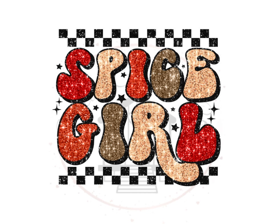 Spice Girl Faux Sequin Thanksgiving DTF Transfer Print(only) Ready To Press