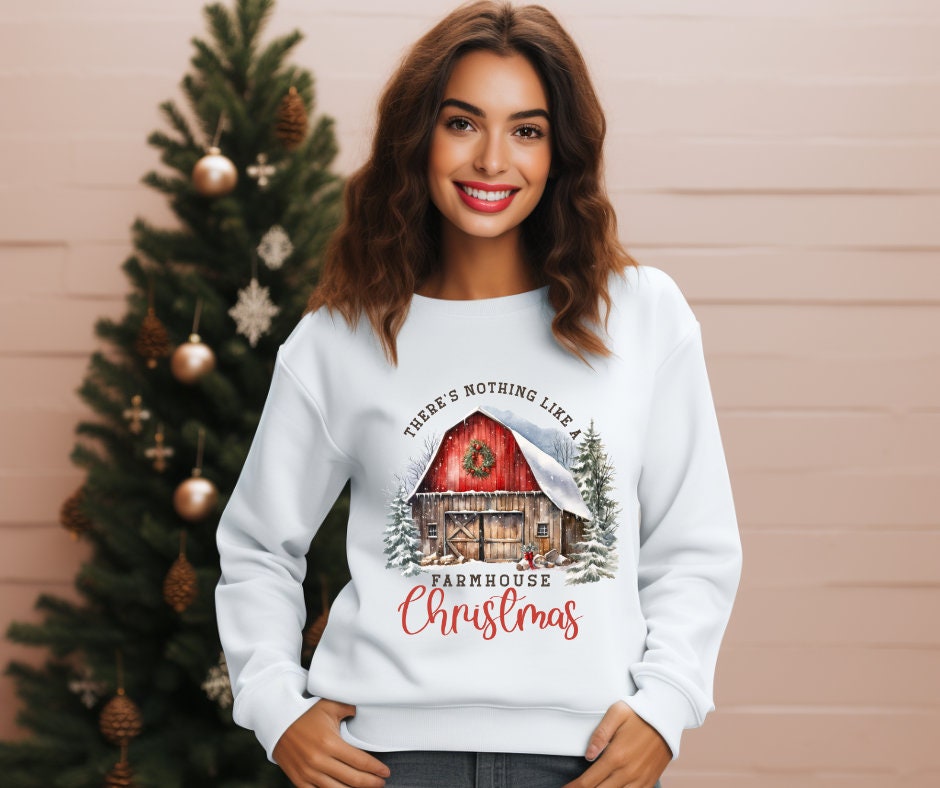 There's Nothing Like A Farmhouse Christmas DTF Transfer Print(only) Ready To Press