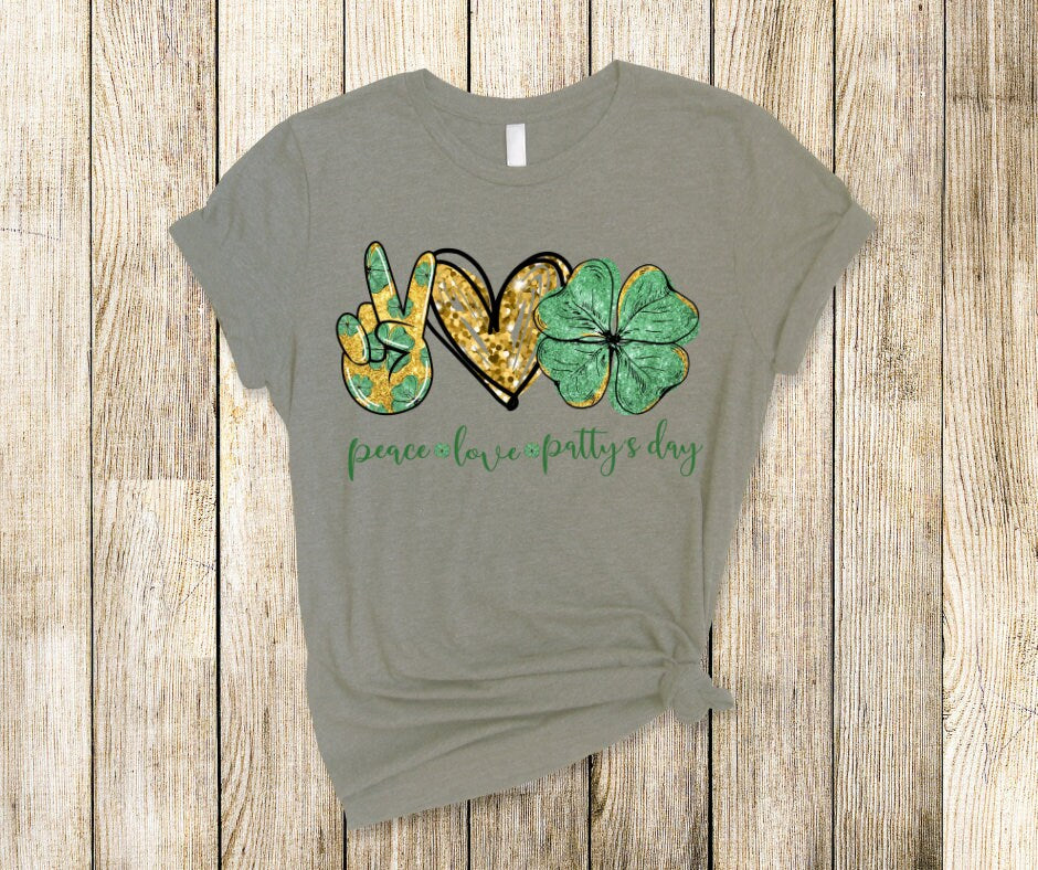 Peace Love St Pattys Day DTF Transfers Print Ready To Press