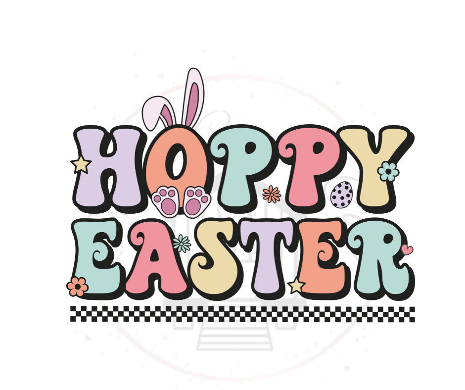 Hoppy Easter Cute Easter DTF Transfer Print Ready To Press