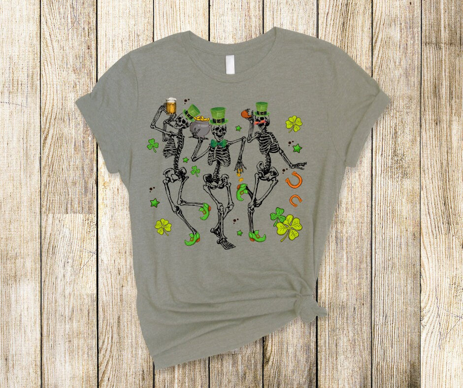 Irish Skeletons Saint Patrick's Day Celebration DTF Transfer Print Ready To Press