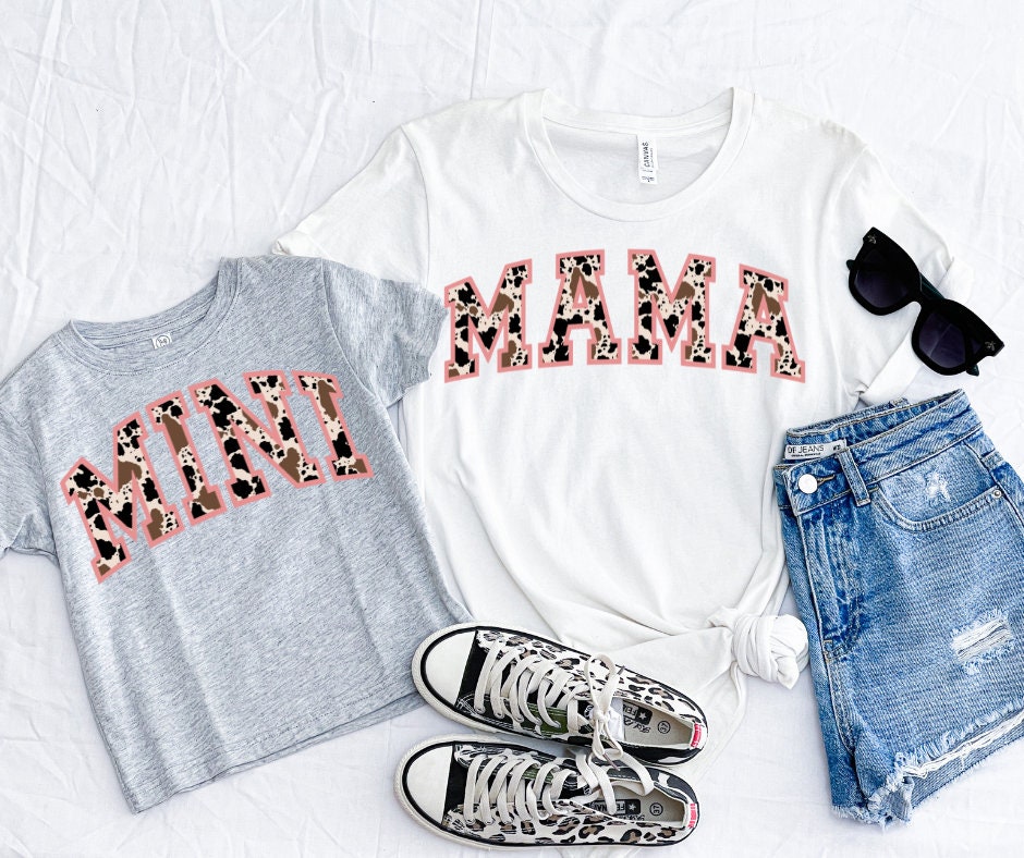 Cowhide Mama And Mini DTF Transfer Print Ready To Press
