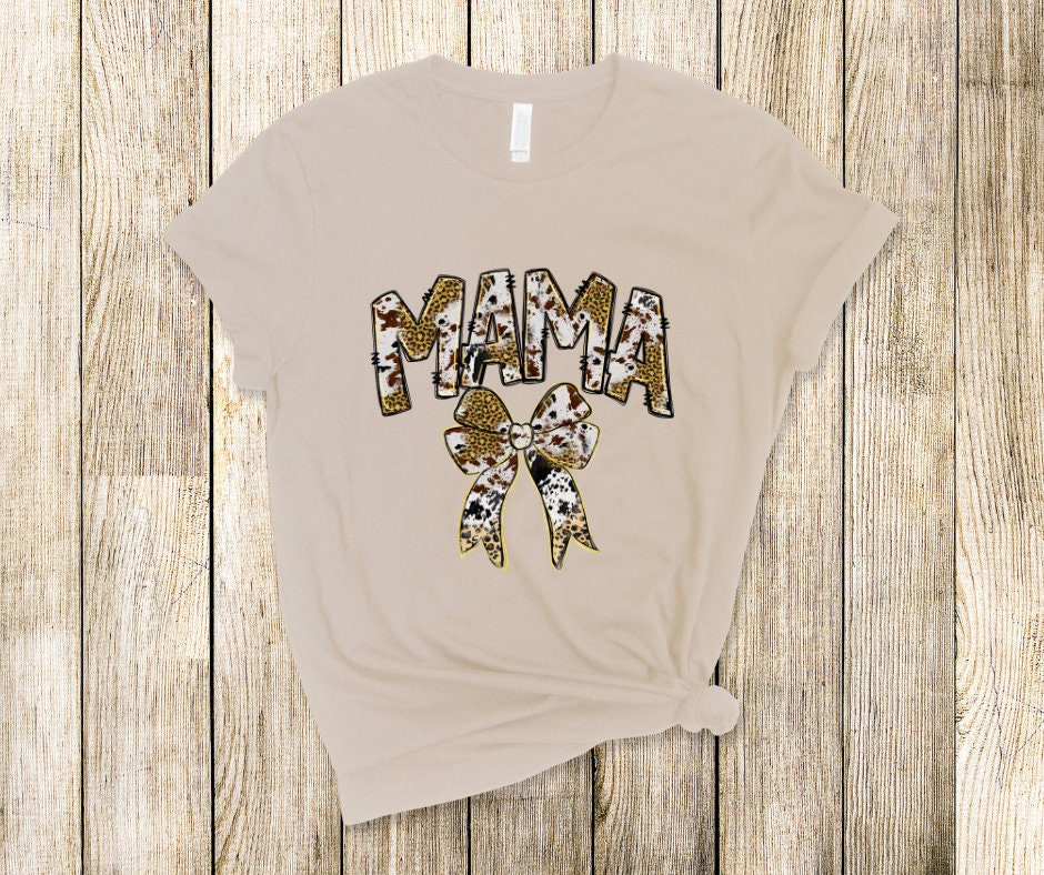 Western Mama Cowprint Coquette Full Colored DTF Transfer Print Ready To Press