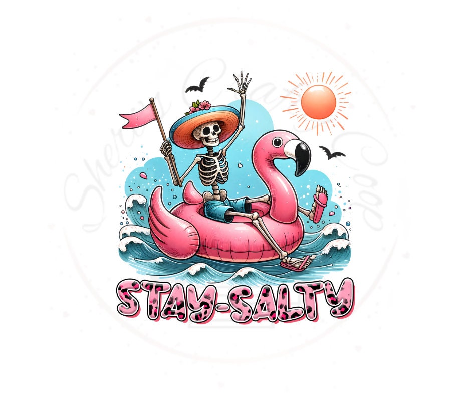 Stay Salty Flamingo Summer DTF Transfer Print Ready To Press