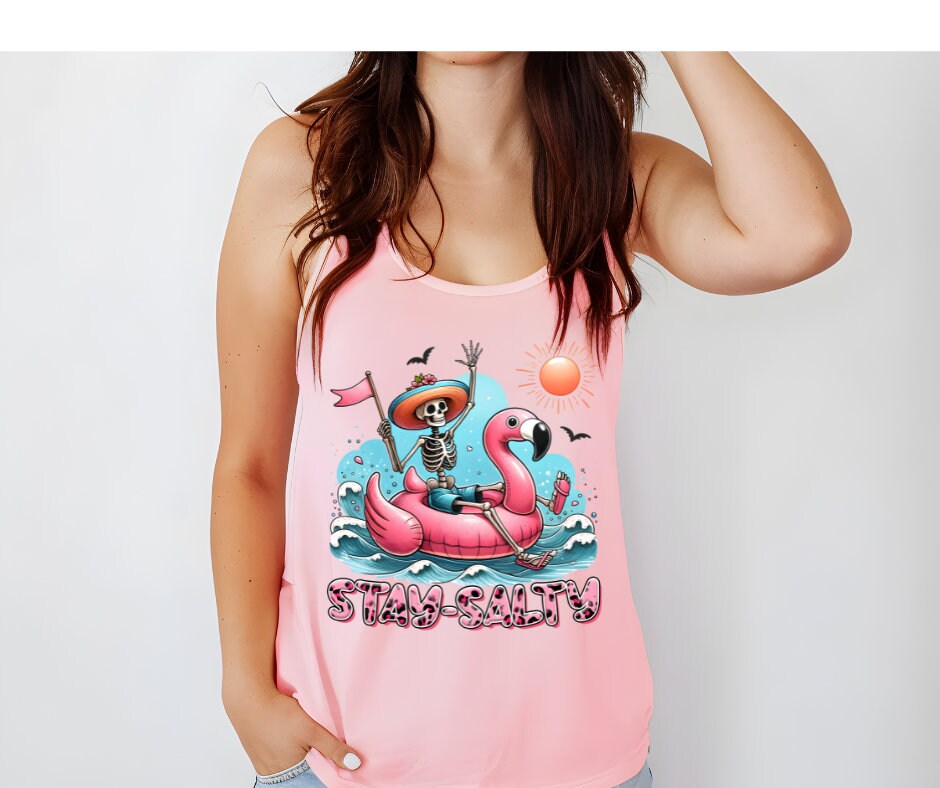 Stay Salty Flamingo Summer DTF Transfer Print Ready To Press