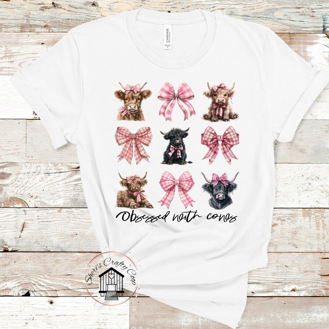 Obsessed With Cows Coquette Cows DTF Transfer Print Ready To Press