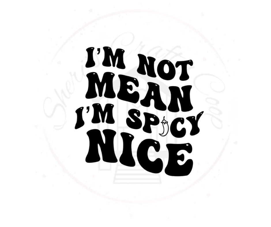 I'm Not Mean I'm Spicy DTF Transfer Print Ready To Press