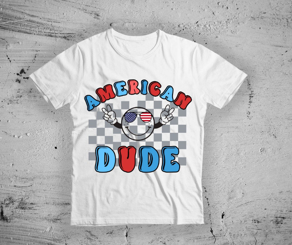 American Dude- 4th of July DTF Transfer Print- Ready To Press