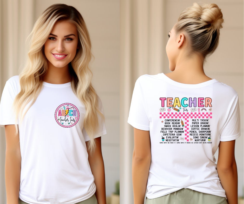 AB/CD Teacher Tour(pocket included)- Teacher DTF Transfer Print- Ready To Press