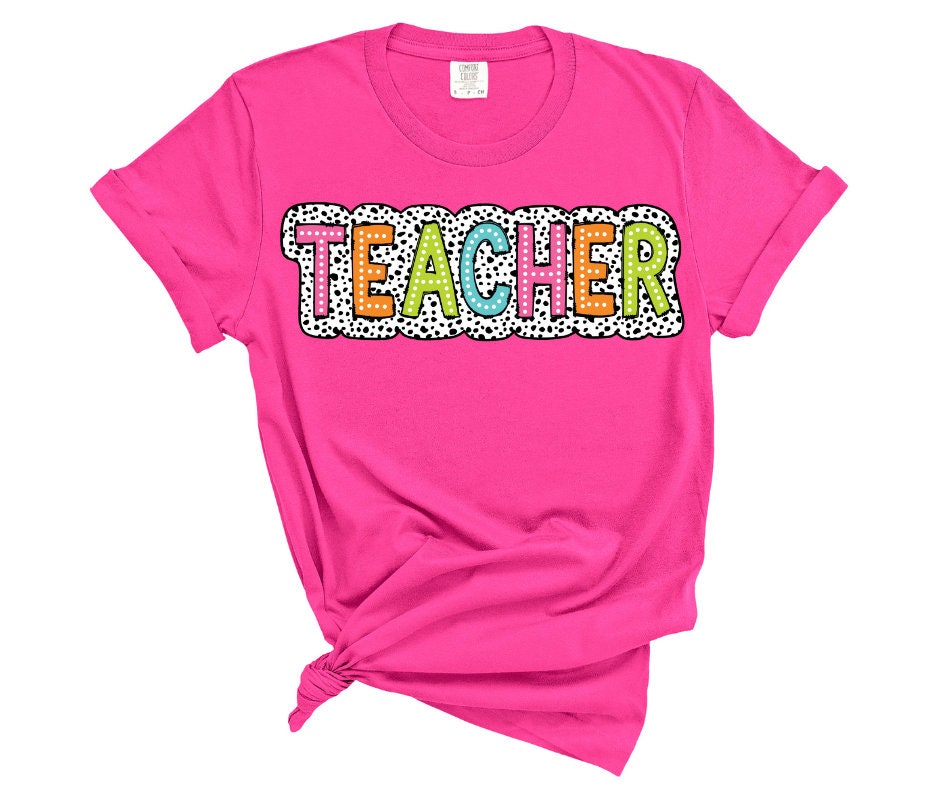 Teacher Dalmation Dots- DTF Transfer Print- Ready To Press