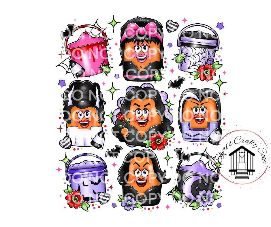 Spooky Ghouls- Spooky Nuggets- Vintage Nug DTF Transfer Print- Ready To Press