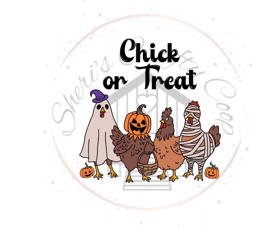 Chick or Treat- Halloween Chicken DTF Transfer Prints- Ready To Press
