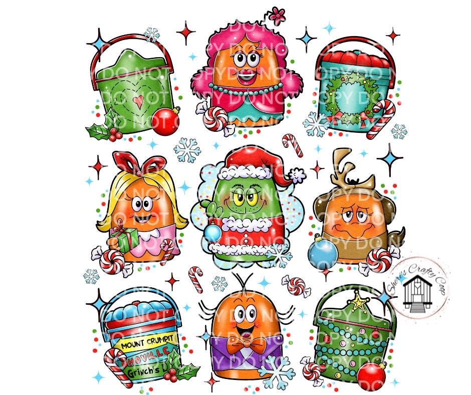 Classic Christmas Nuggets- Wville Inspired Nuggets DTF Transfer Prints- Ready To Press