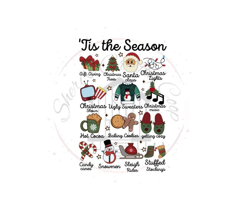 All The Christmas Things- Tis The Season- Christmas DTF Transfer Prints- Ready To Press