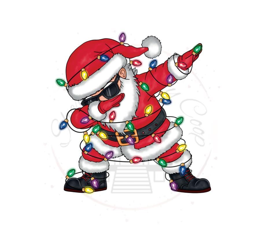 Dabbing Santa- Cool Dancing Santa- Christmas DTF Transfer Prints- Ready To Press