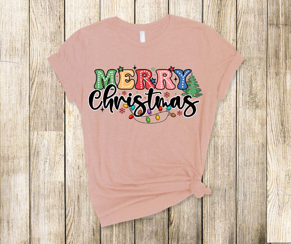 Merry Christmas Dot Design- Cute Christmas DTF Transfer Prints- Ready To Press
