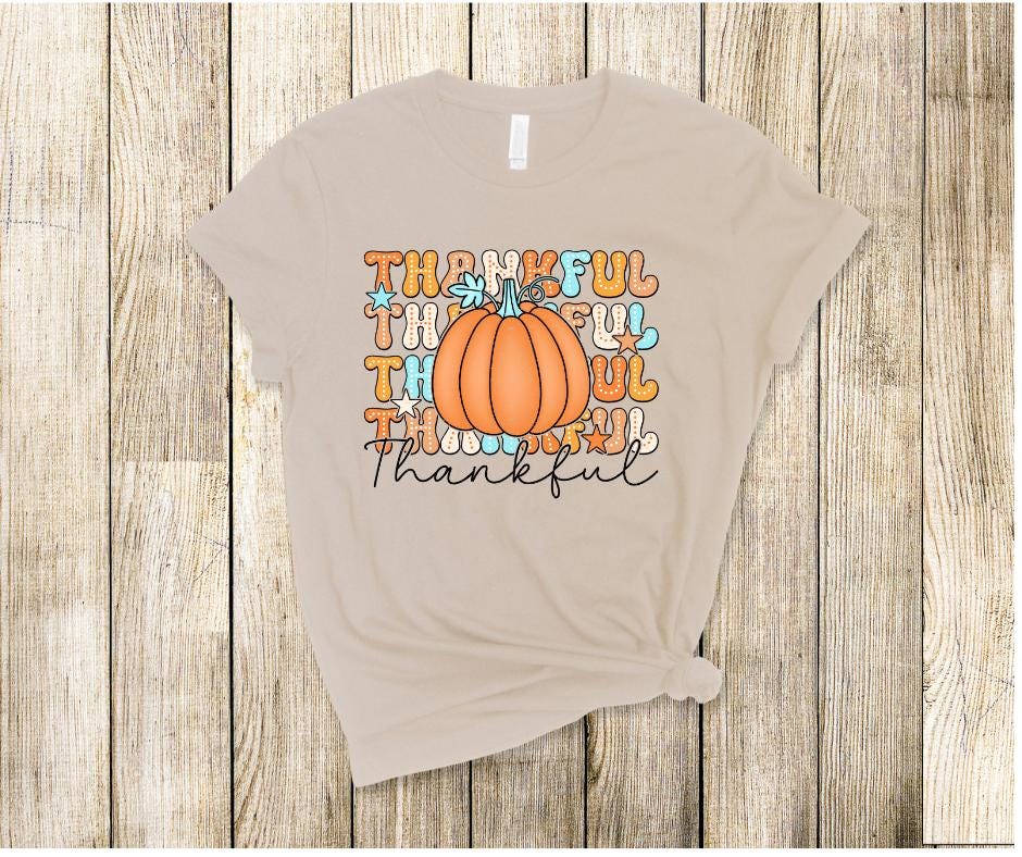 Thankful Thankful Thankful Dot-DTF Transfer Print- Ready To Press