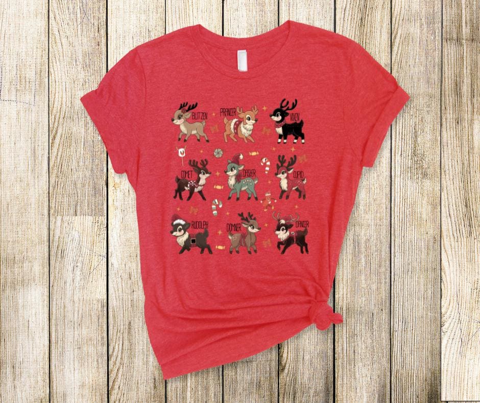 Santa's Reindeer- Christmas DTF Transfer Prints- Ready To Press