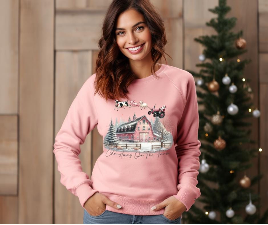 Christmas Night On The Farm- Country Christmas DTF Transfer Print- Ready To Press
