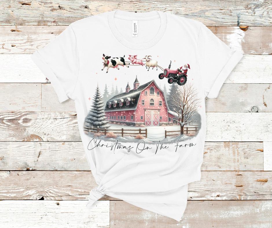Christmas Night On The Farm- Country Christmas DTF Transfer Print- Ready To Press