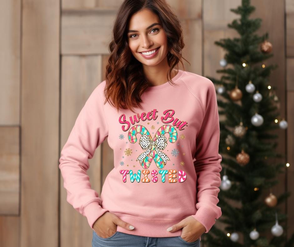 Sweet But Twisted- Candy Cane DTF Transfer Prints- Ready To Press