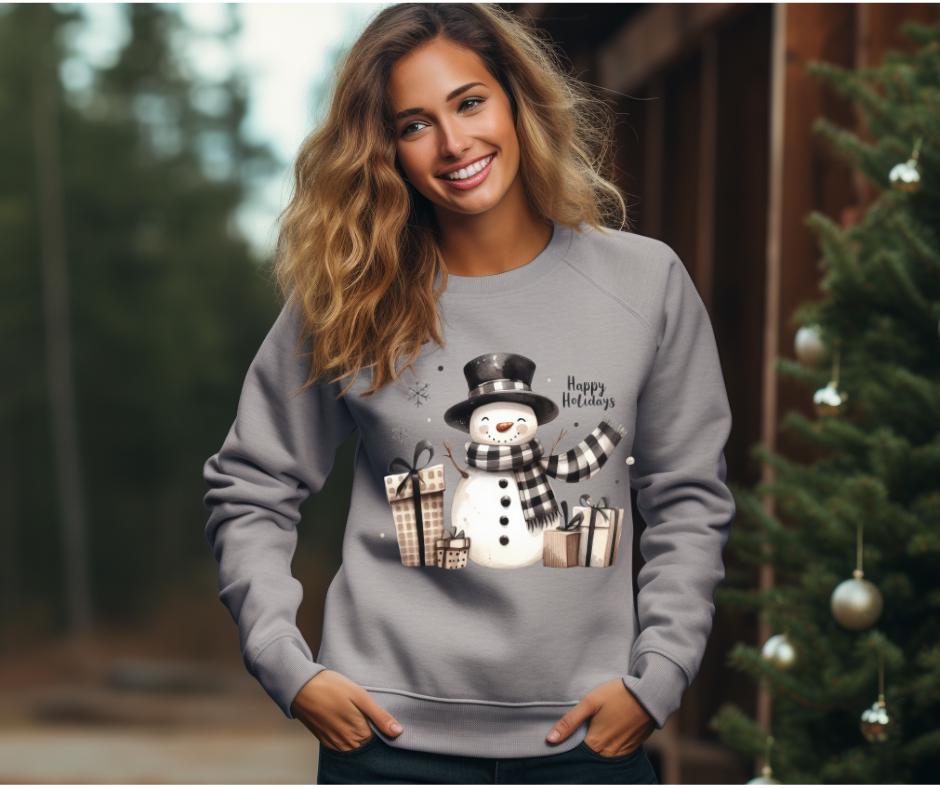 Happy Holidays Snowman- Snowman DTF Transfer Prints- Ready To Press