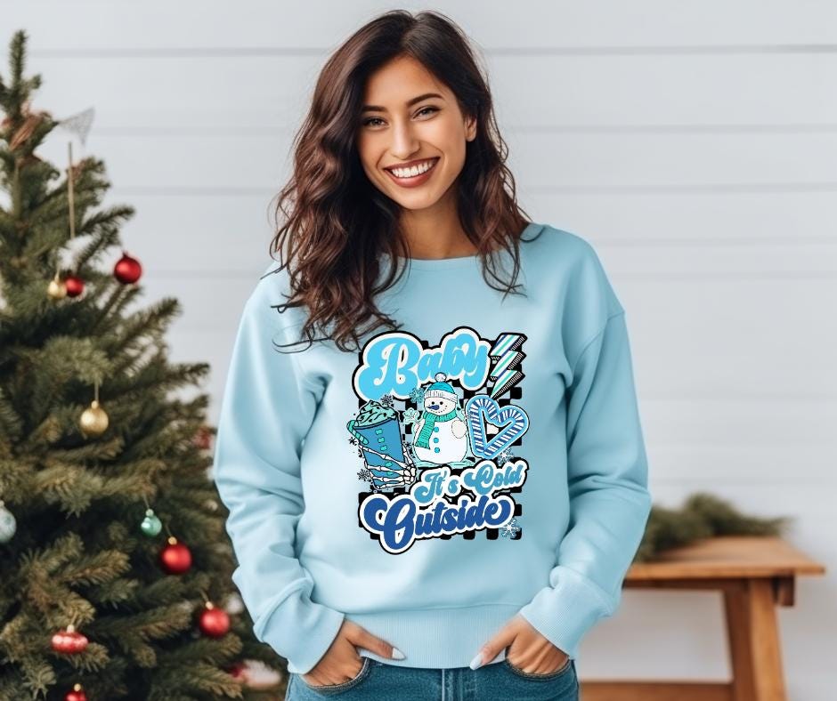 Baby Its Cold Outside- Retro Snowman DTF Transfer Prints- Ready To Press