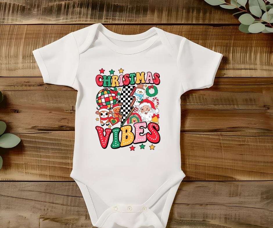 Christmas Vibes Retro Doodle Dots- Christmas DTF Transfer Prints- Ready To Press