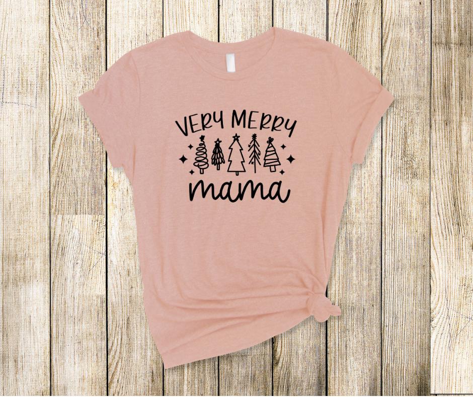 Very Merry Mama- Christmas DTF Transfer Print- Ready To Press