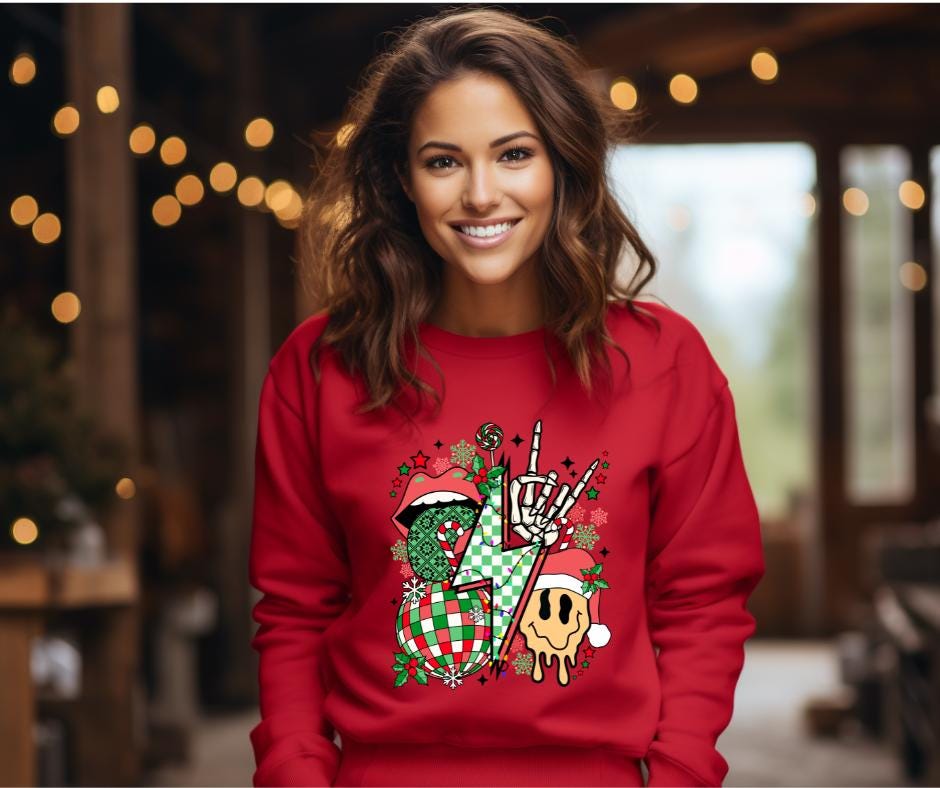 Rockin' Christmas Vibes- Christmas DTF Transfer Print- Ready To Press
