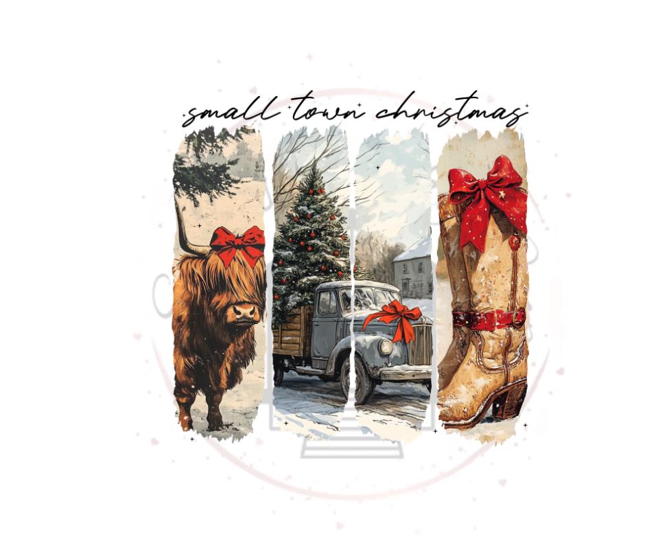 Vintage Small Town Country Christmas- Christmas DTF Transfer Print- Ready To Press