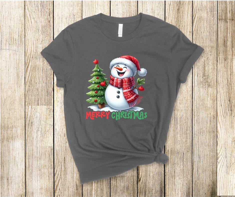 Merry Christmas Snowman- Snowman DTF Transfer Prints- Ready To Press
