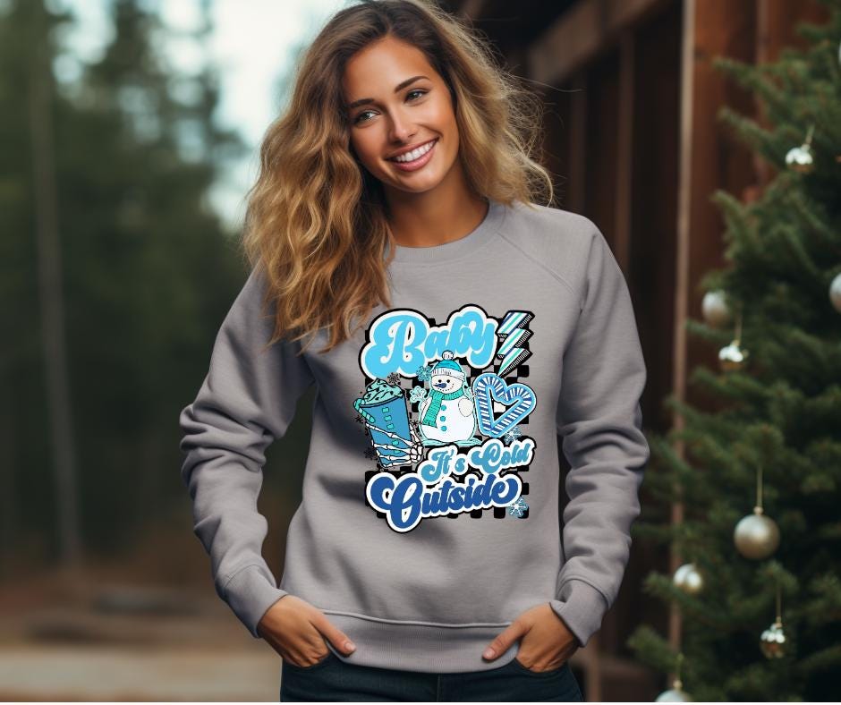 Baby Its Cold Outside- Retro Snowman DTF Transfer Prints- Ready To Press