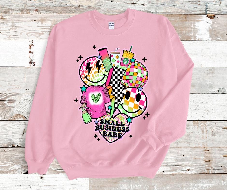 Retro Small Business Babe- DTF Transfer Print- Ready To Press
