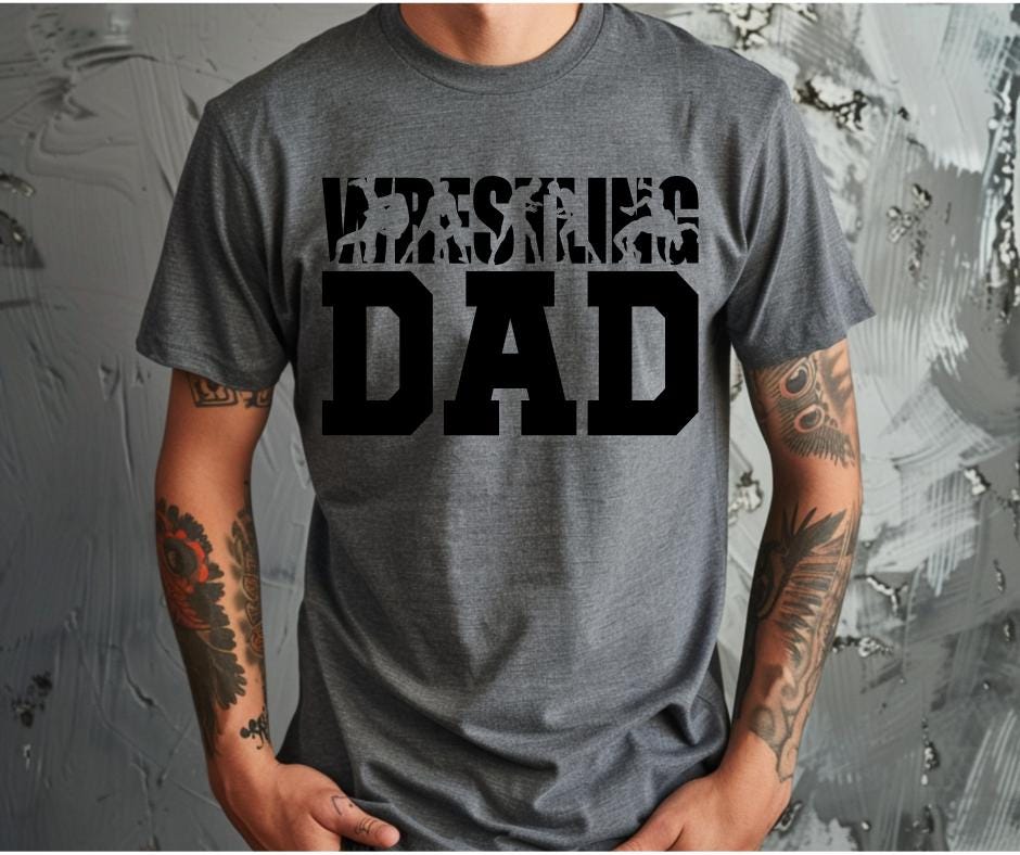 Wrestling Dad Silhouette- Sports DTF Transfer Prints- Ready To Press