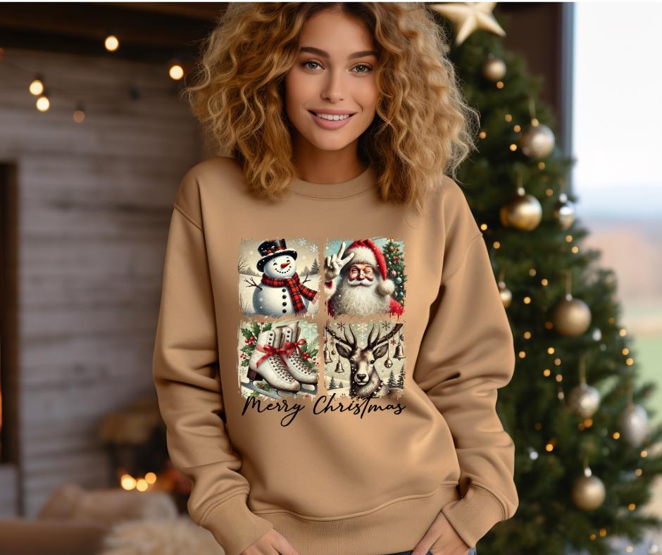 Vintage Merry Christmas- Christmas DTF Tranfser Prints- Ready To Press