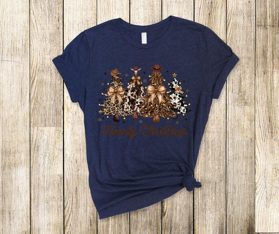 Howdy Christms- Western Christmas Trees DTF Transfer Prints- Ready To Press