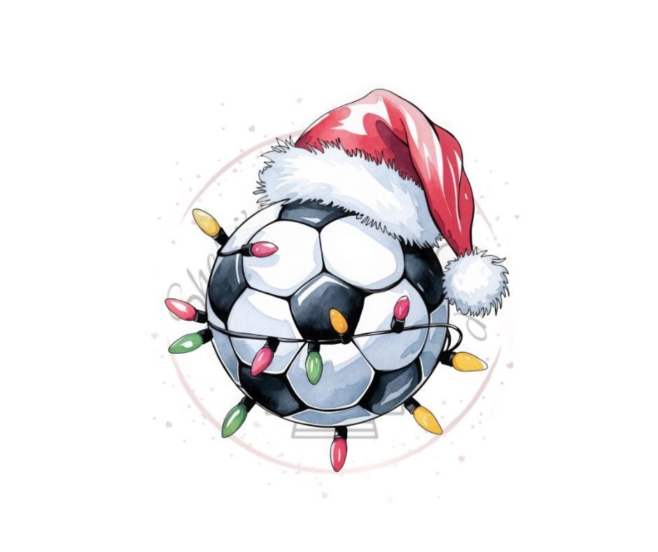Christmas Soccerball DTF Transfer Print(only) Ready To Press