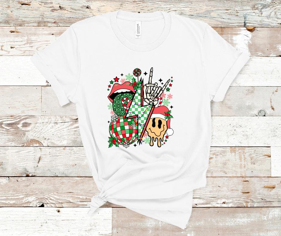 Rockin' Christmas Vibes- Christmas DTF Transfer Print- Ready To Press